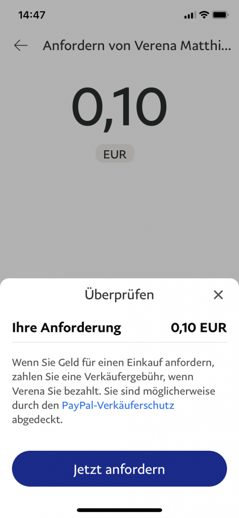 PayPal Geld anfordern