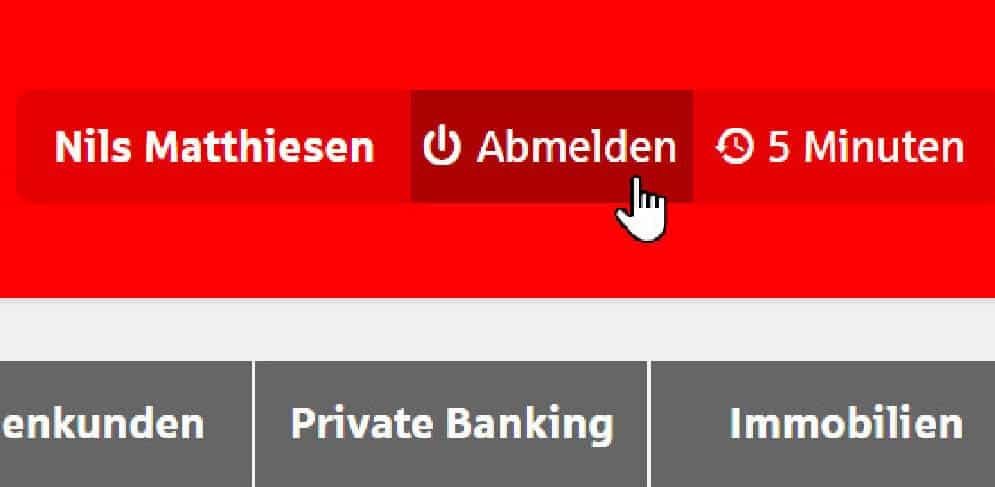 Abmelden beim Online-Banking