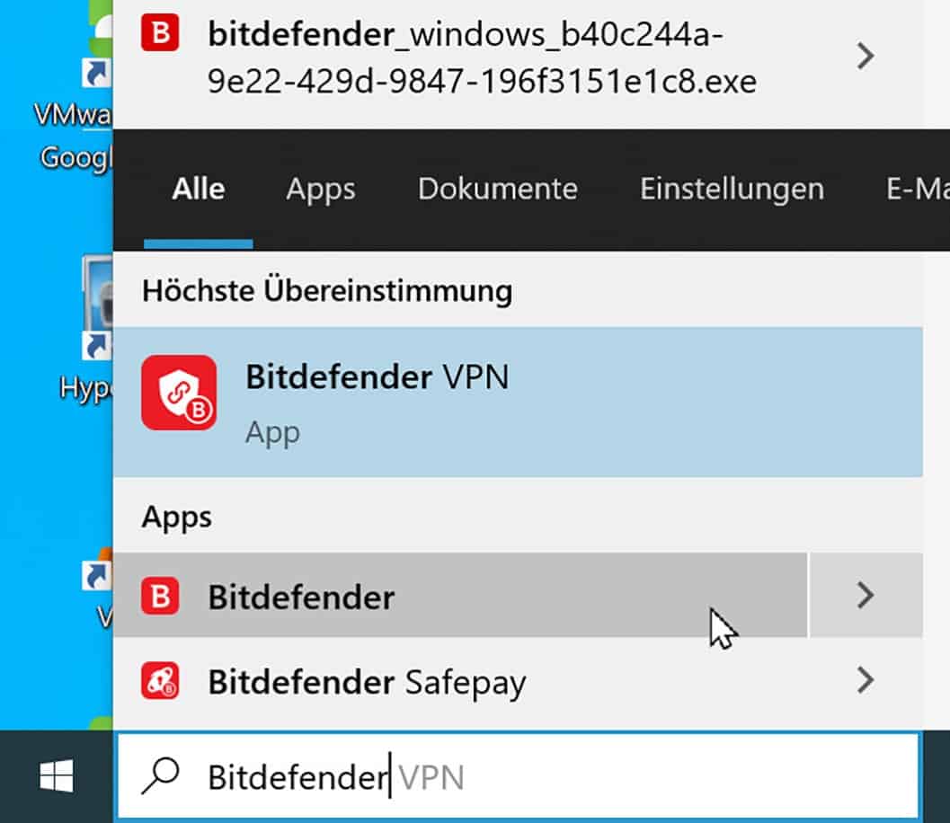 Bitdefender aktivieren