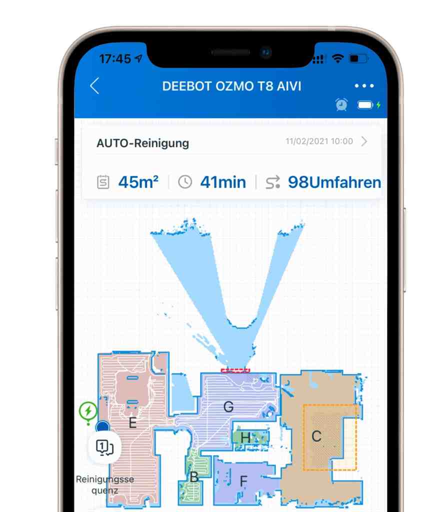 Kartografierung: Die Karte der Wohnung, die der Ozmo T8 AIVI zeichnet, ist äußerst detailliert.