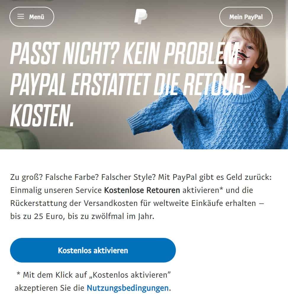 PayPal Retouren Funktion