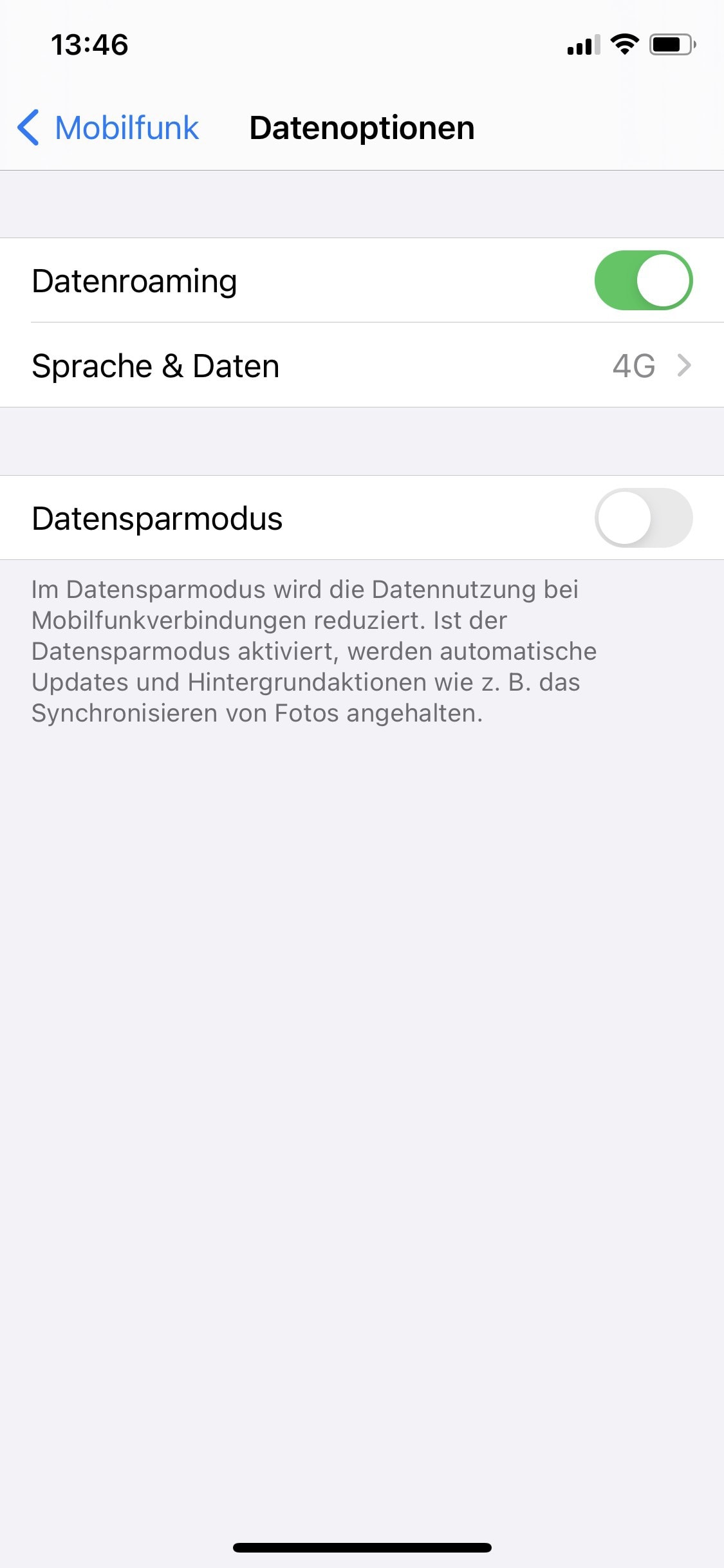 Schritt 3: Deaktivieren Sie dann die Daten-Roaming-Funktion.