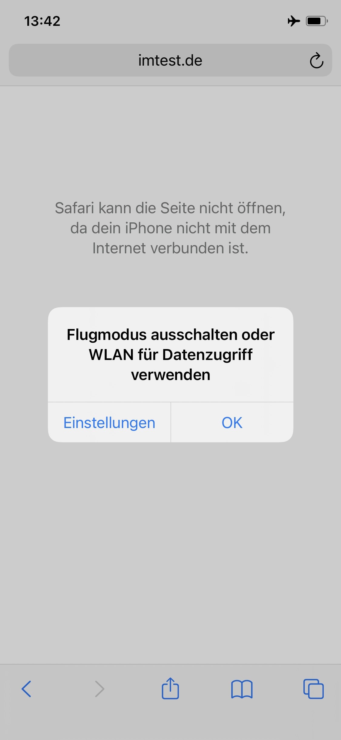 Ist der Flugmodus aktiviert, ist weder Internet noch Telefonie möglich.