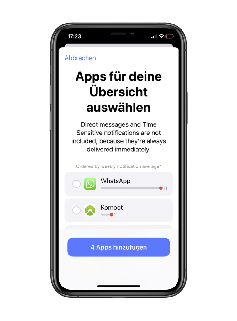 iOS 15 Mitteilungen einstellen