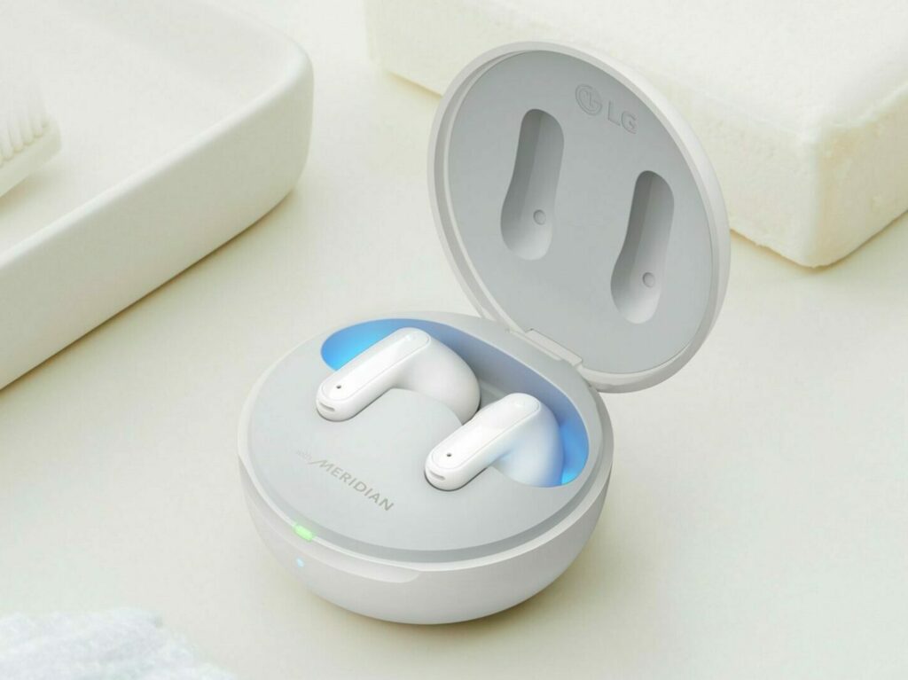 LG Earrbuds in einem Ladecase.