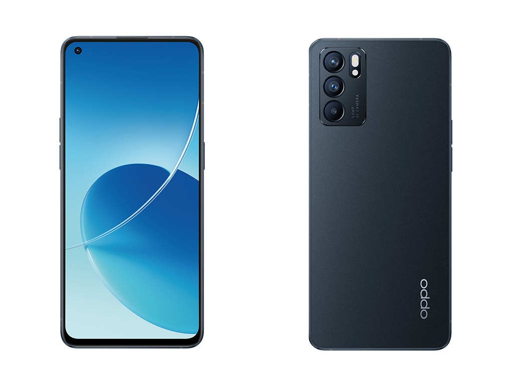 Zu sehen ist die Vorder- und die Rückseite des neuen Oppo-Smartphones