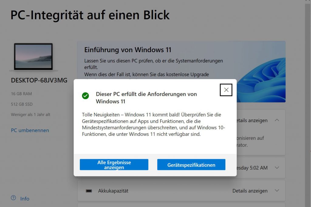 Windows 11 Prüfung