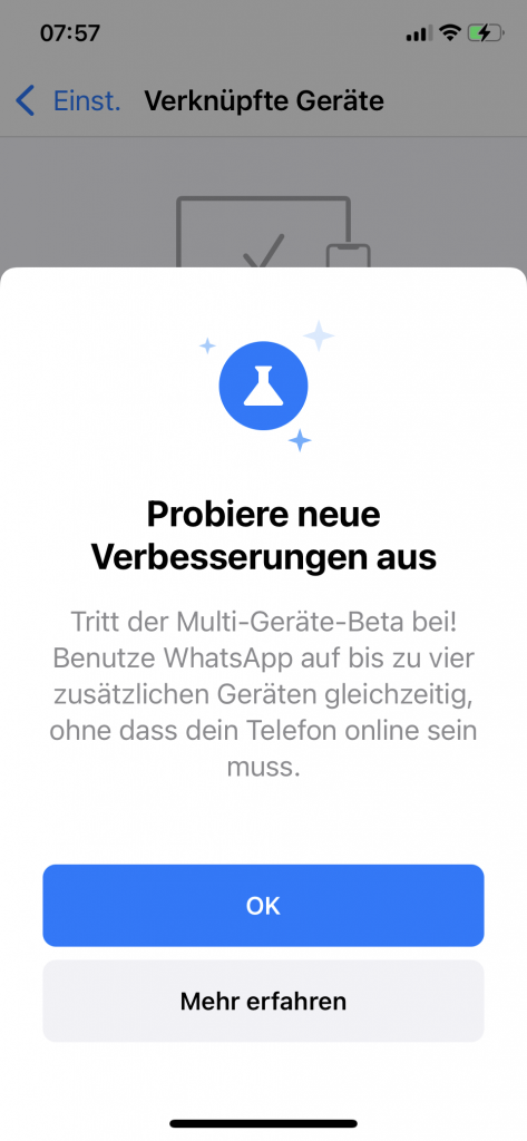 WhatsApp Multi bestätigen