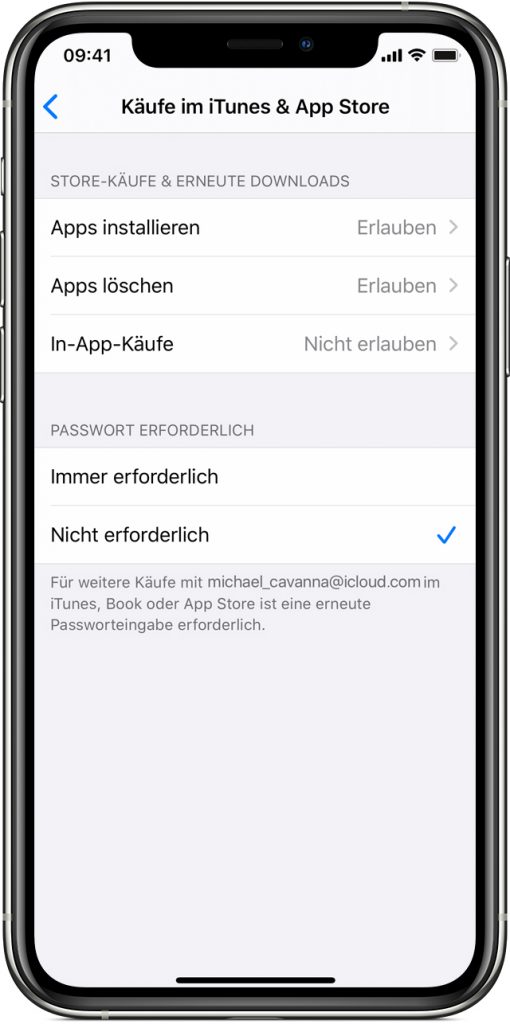 Kindersicherung auf dem iPhone