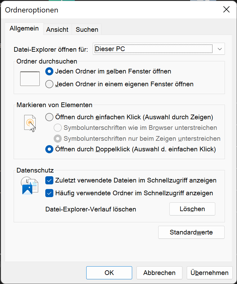 Screenshot helles Dialog Fenster