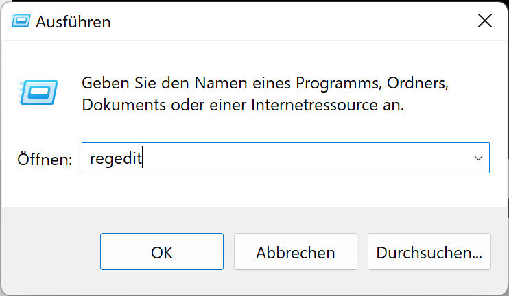 Screenshot helles Dialog Fenster mit Befehl