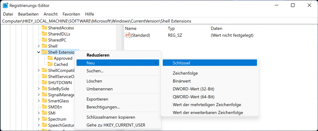 Screenshot helles Fenster mit Ordner struktur