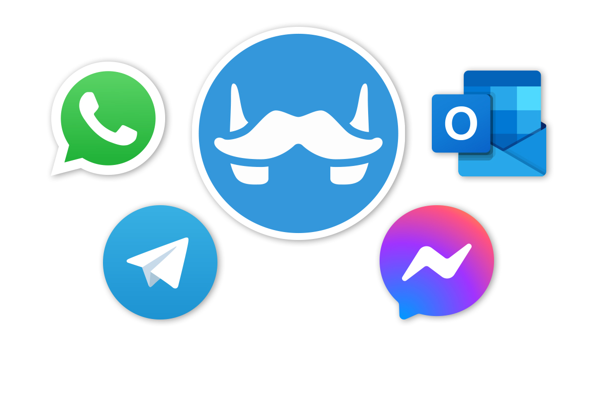 Franz Messenger Logo, Logo WhatsApp, Telegram, Facebook Messenger, Outlook