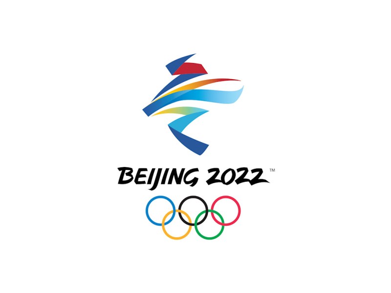 Logo der olympischen Winterspiele in Beijing 2022 auf weißem Grund