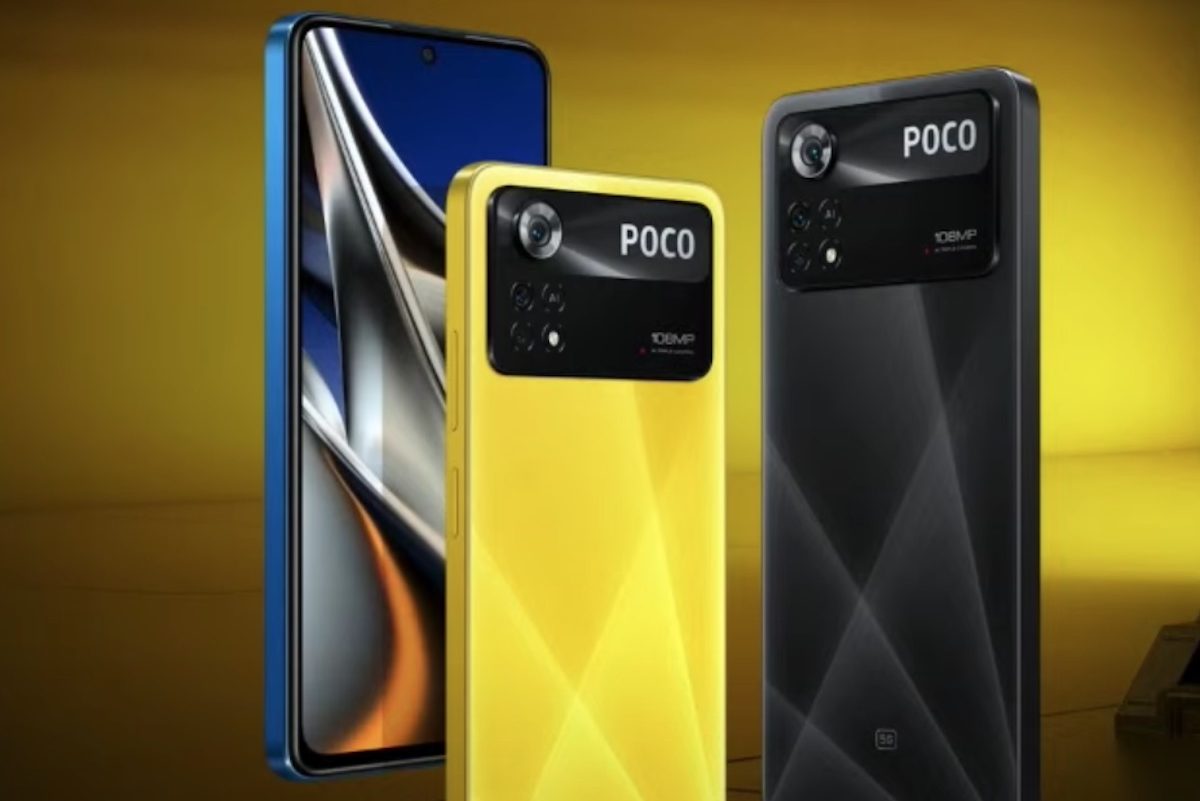 Das Poco X4 Pro 5G Smartphone in drei Farben