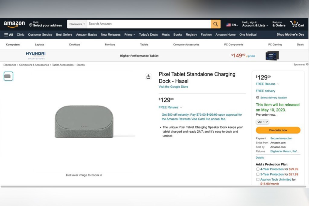 Die Docking-Station auf der US-Website von Amazon.