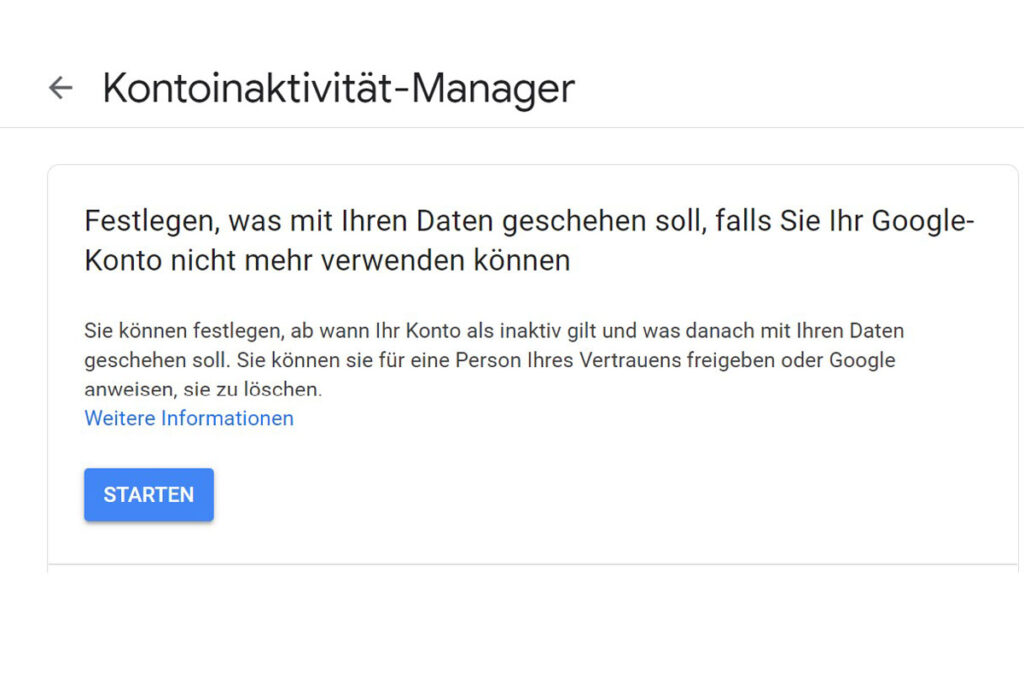 Google Erben einsetzen