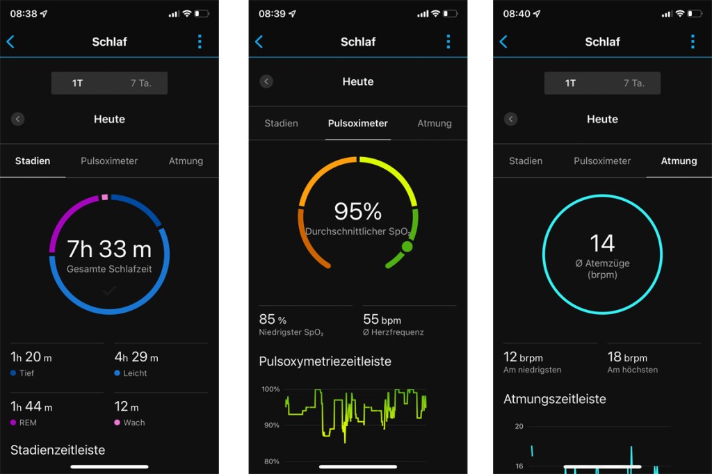 Garmin Schlaf-Auswertung