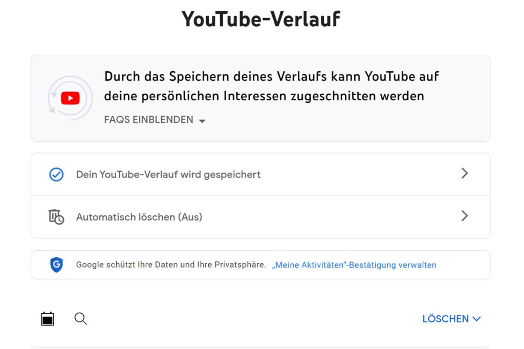 YouTube-Verlauf