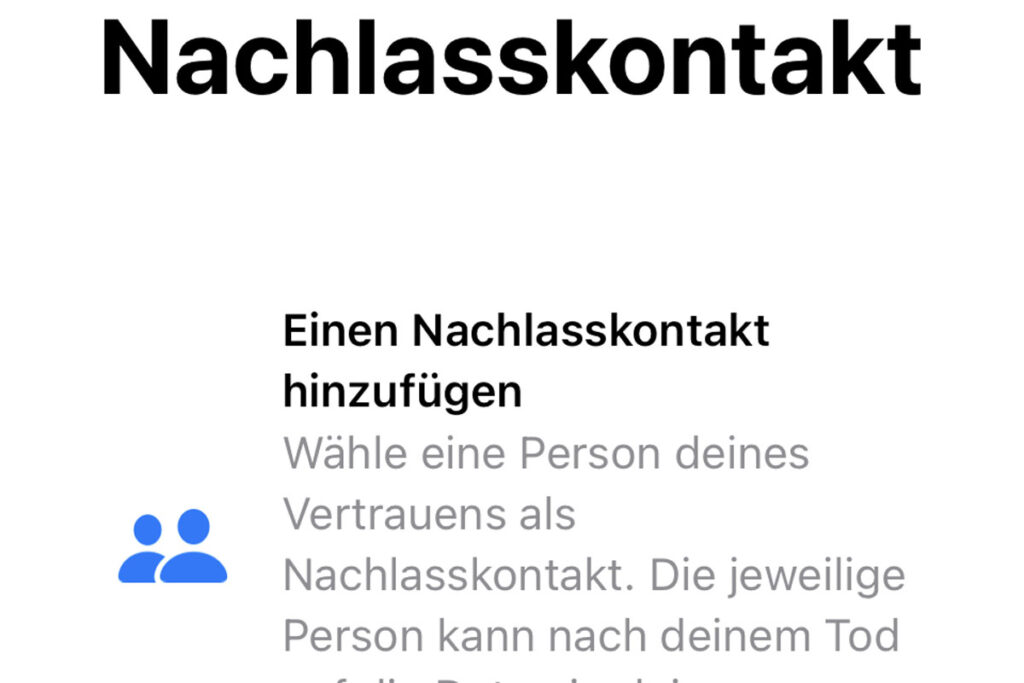 Apple Erben einrichten