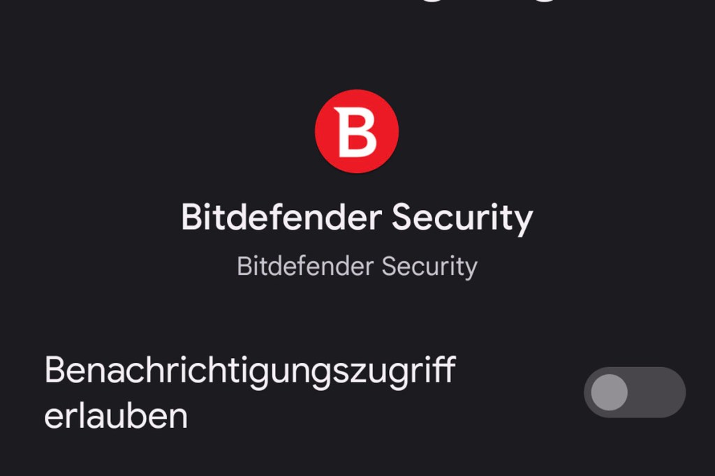 Bitdefender Security erlauben