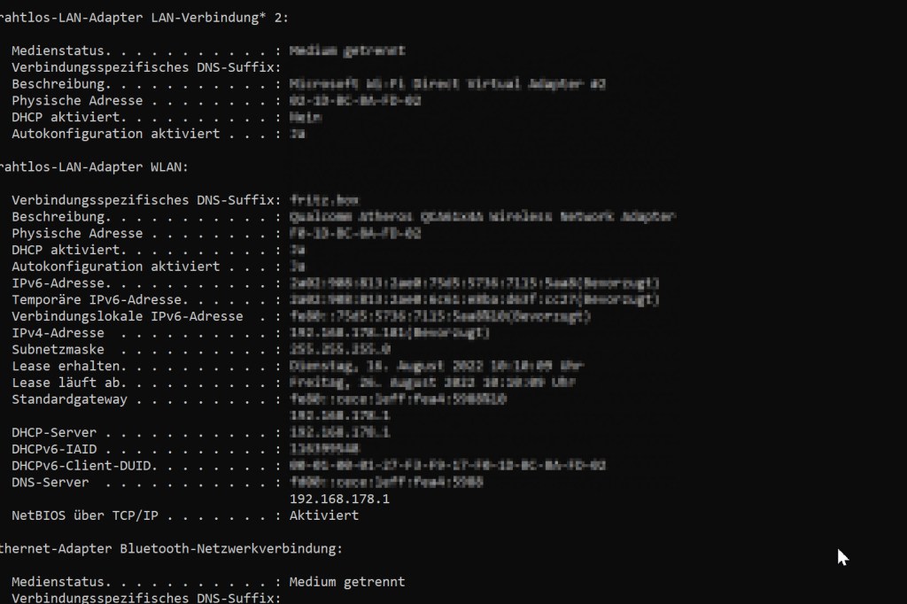 DNS-Adresse vom Router