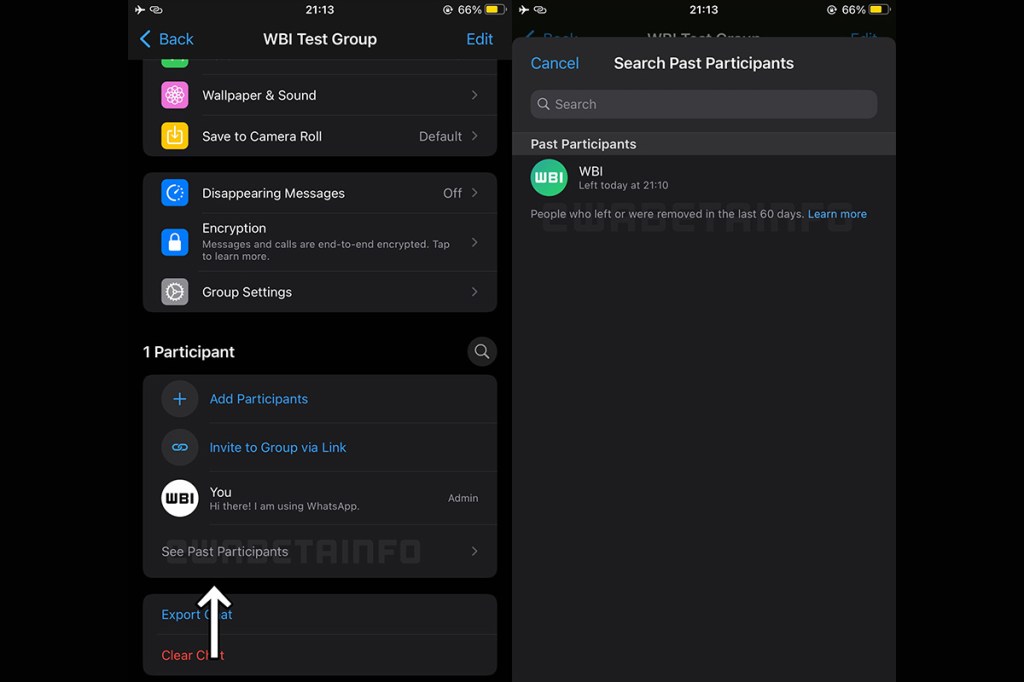 Der Screenshot von WABetaInfo, der die neue Funktion zeigt.