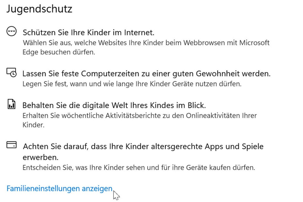 Familienschutz Windows