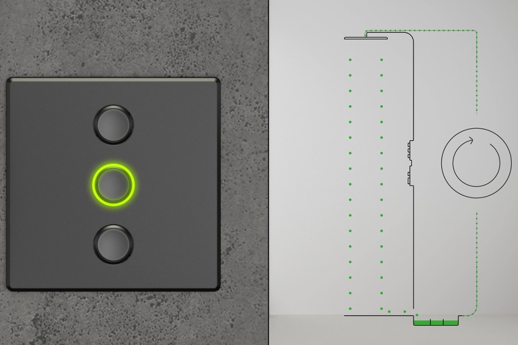 Der Recycling-Modus der neuen Recycling-Dusche im Schema-Bild.