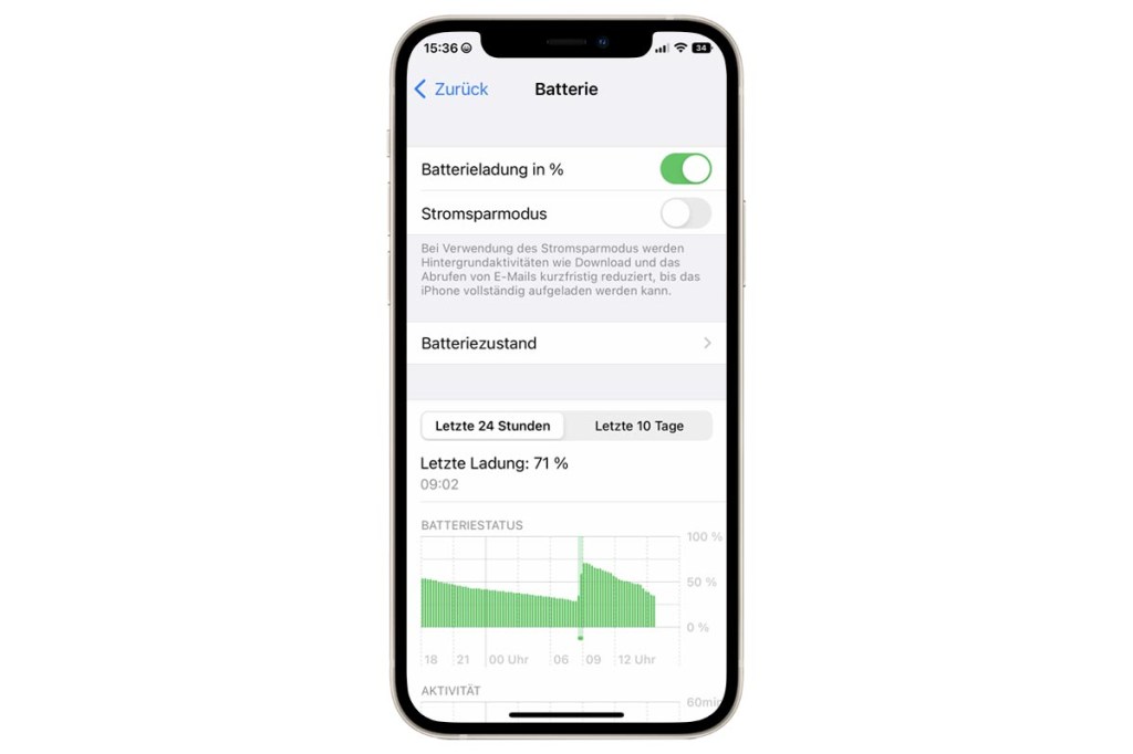 iOS 16 Akku Pozent