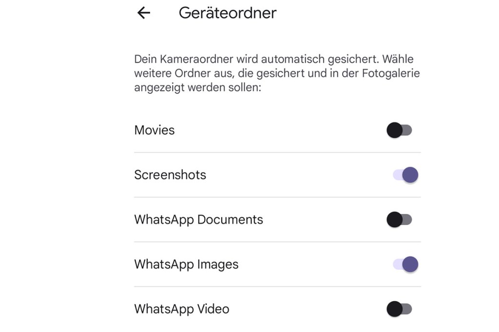 WhatsApp Bilder bei Google Fotos sichern