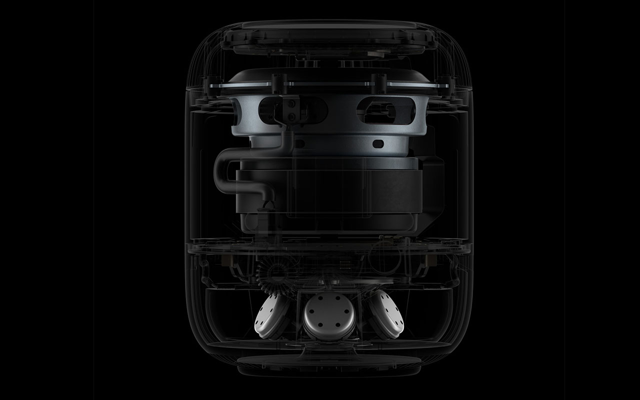 Explosionszeichnung: Blick ins Innere des Apple HomePod (2. Generation)