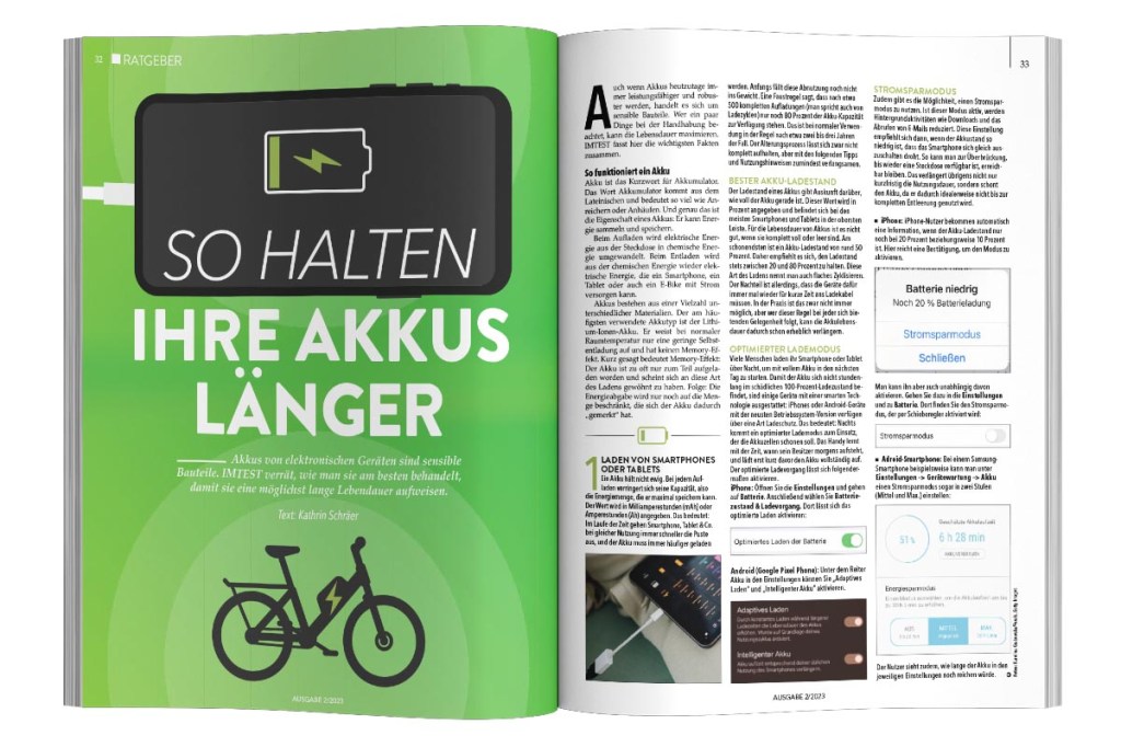 Der Akku-Ratgeber in der neuen IMTEST-Ausgabe. 