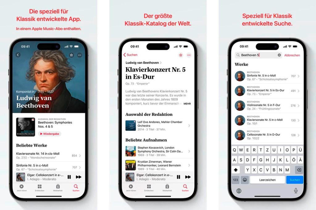 Ansicht der App "Apple Music Classic"