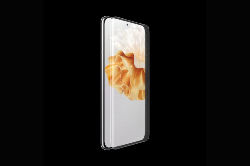 Das Displayglas des Huawei P60 Pro herabgelöst vom Smartphone.