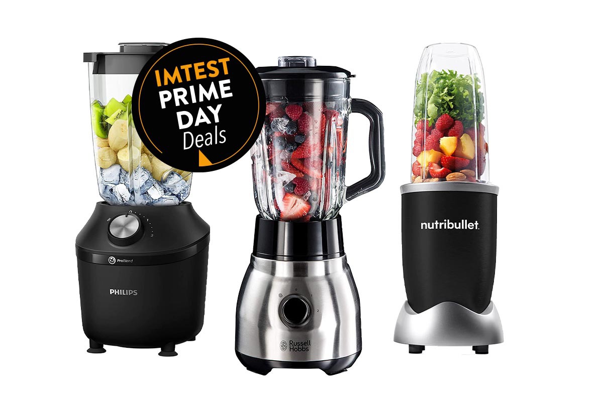 Smoothie Maker von Philips, Russell und NutriBullet vor weißem Hintergrund