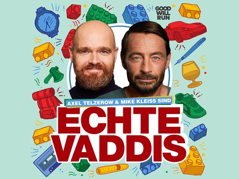 Das Cover des Podcasts "Echt Vaddis", mit Axel Telzerow und Mike Kleiß.