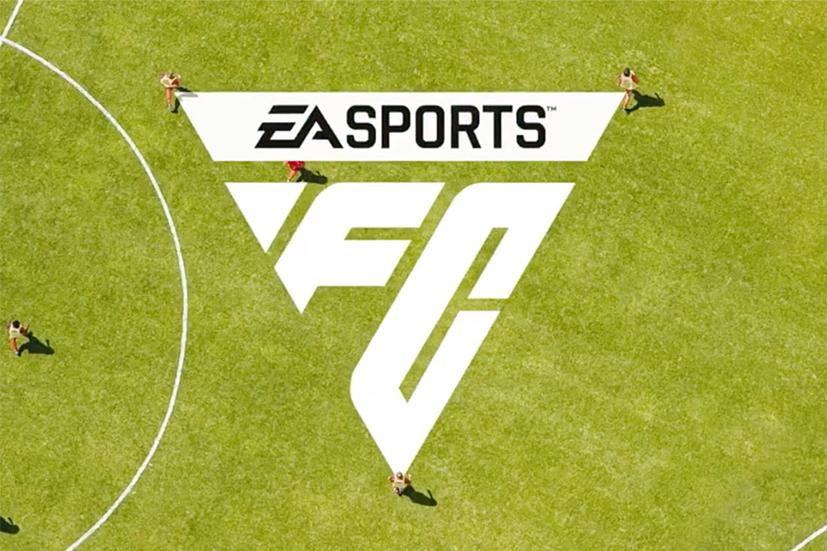 Das Logo des bald erscheinenden Videospiels EA Sports FC.