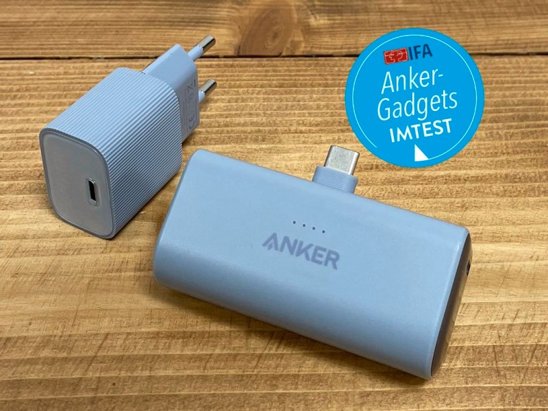 Großaufnahme von der Anker Nano Power Bank und dem Anker Nano Charger.