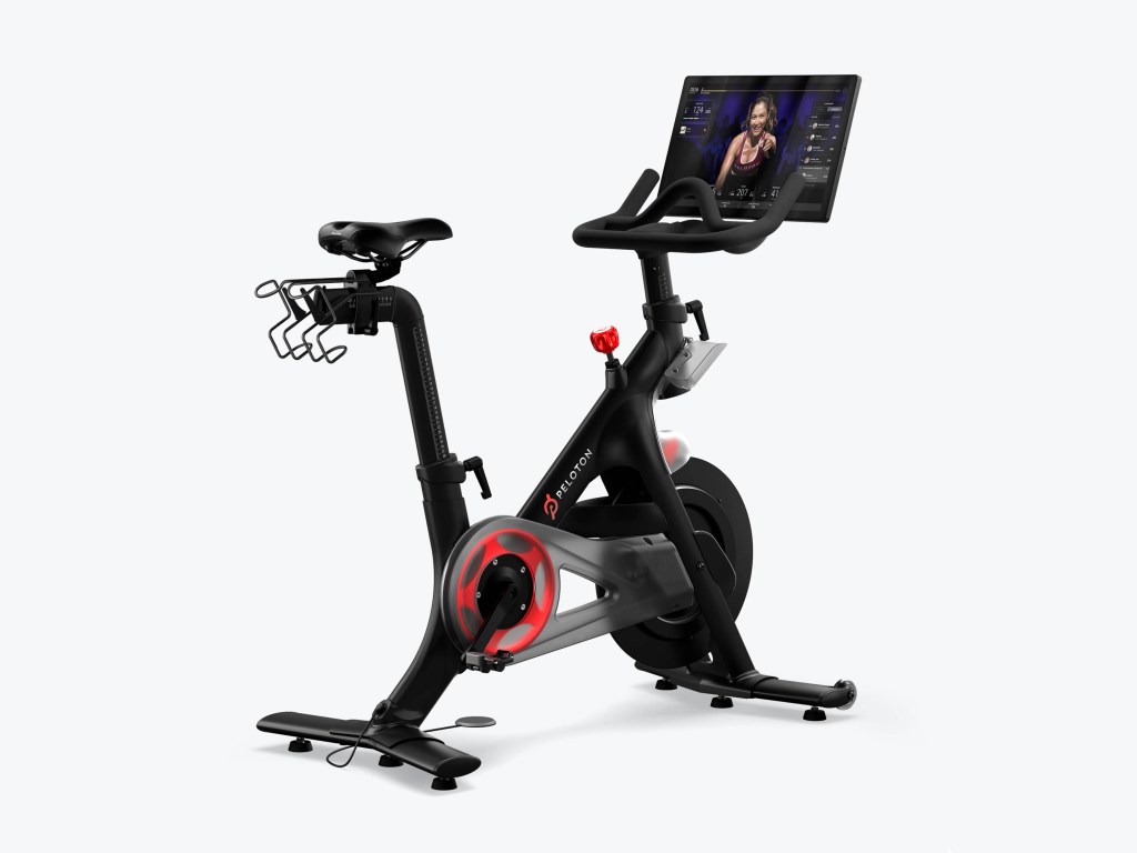 Peloton Indoor-Bike in schwarz mit angeschlossenem Screen