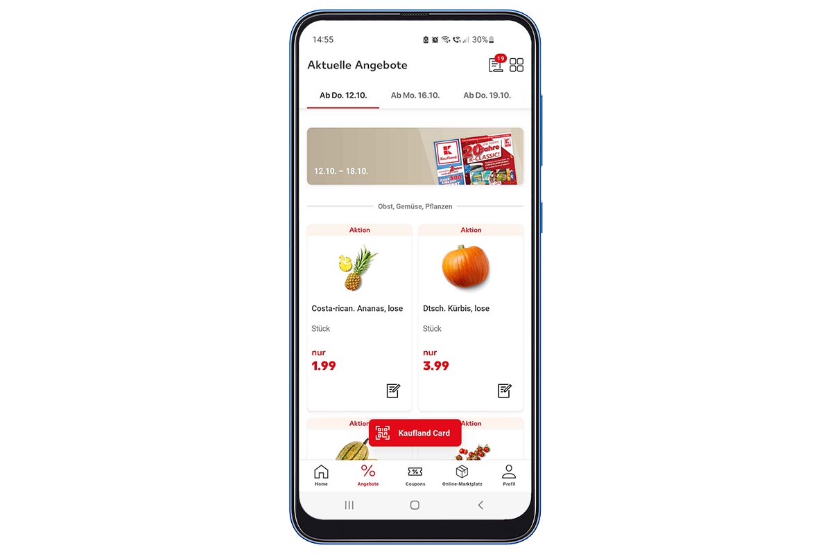 Ein Screenshot aus der Kaufland-App.