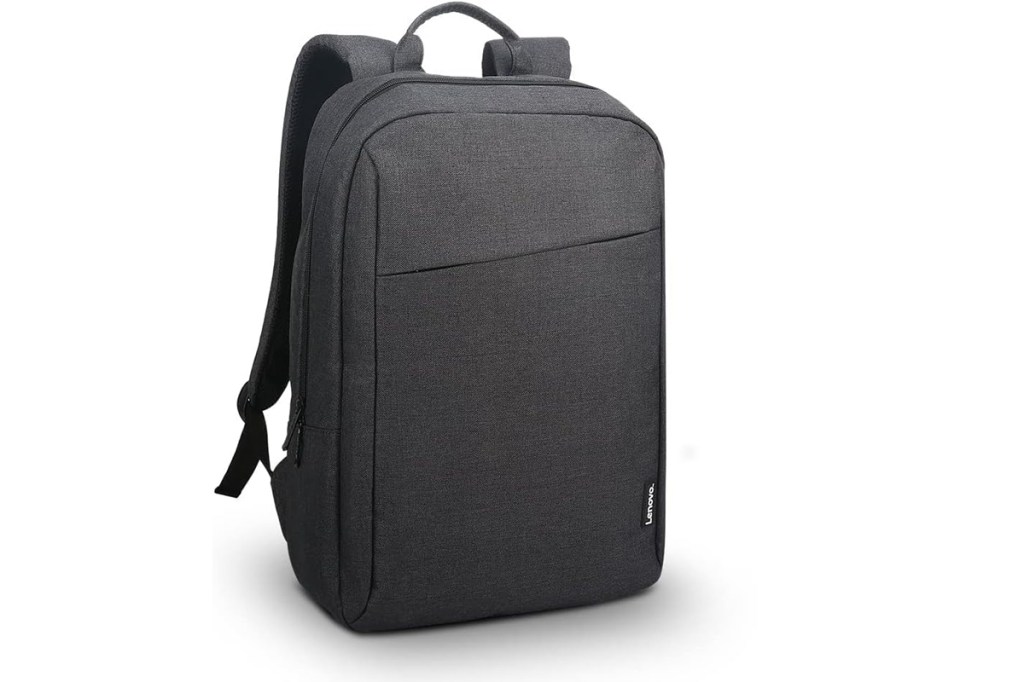 Der dunkelgraue Laptop-Rucksack B210 von Lenovo vor weißem Hintergrund fotografiert.