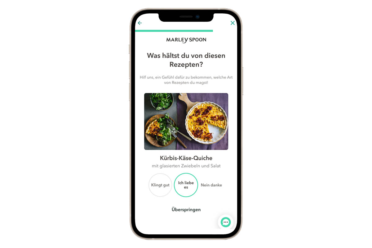 Screenshots Auswahlprozess Marley Spoon