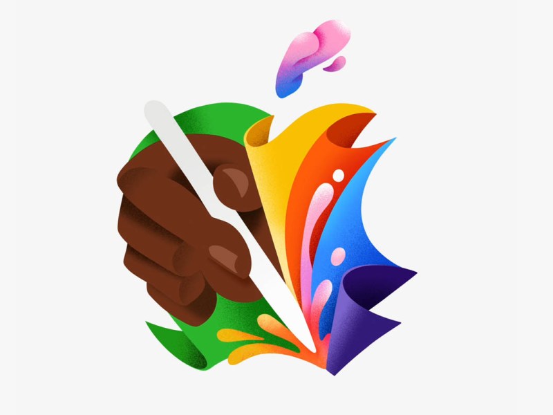 Buntes Apple-Logo für "Lass dich frei" Event