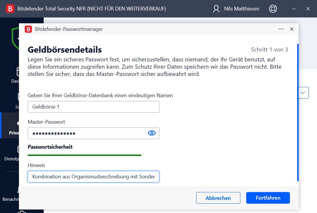 der Passwort-Manager von Bitdefender