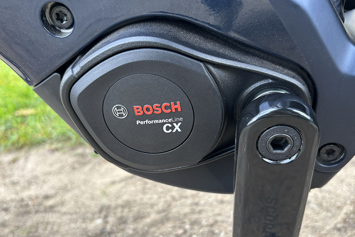 Detailbild Bosch Mittelmotor Performance Line CX Gen.5 an E-Bike.