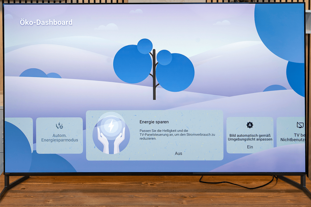 Das Öko-Dashboard eines Sony-TVs